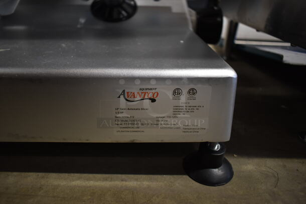 BRAND NEW SCRATCH AND DENT! 2023 Avantco  177SL312 Stainless Steel Commercial Countertop 12" Semi Automatic Meat Slicer w/ Blade Sharpener. 110-120 Volts, 1 Phase. Tested and Working! - Image 4 of 5