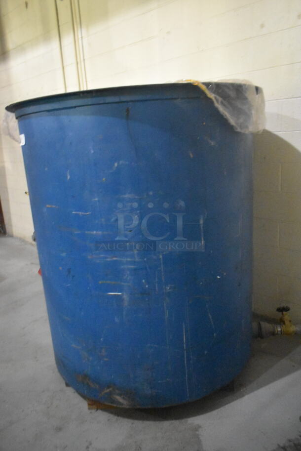 Blue Metal Bin w/ Spigot. BUYER MUST REMOVE. - Image 3 of 5