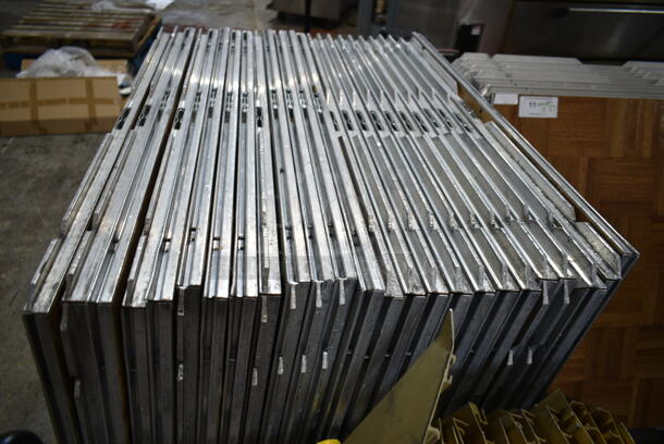 LOT of Approximately 61 Sico Cam-Lock Portable Dance Floor Pieces, Gold Trim Pieces and 3 Black Carts. Makes an Approximately 24'x21' Floor.  - Image 4 of 11