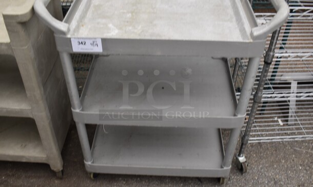 Gray Poly 3 Tier Cart on Commercial Casters