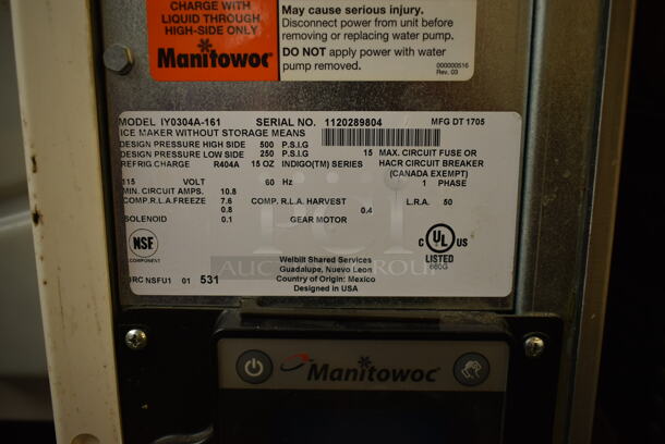 2017 Manitowoc IY0304A-161 Stainless Steel Commercial Ice Head on Ice-O-Matic B25PP Bin. 115 Volts, 1 Phase.  - Image 5 of 5