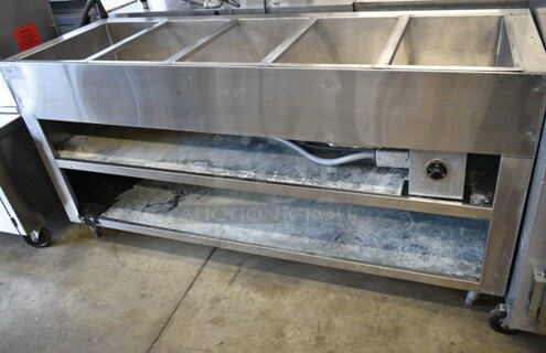 Stainless Steel Commercial Electric Powered Steam Table w/ Under Shelf. 208-240 Volts.