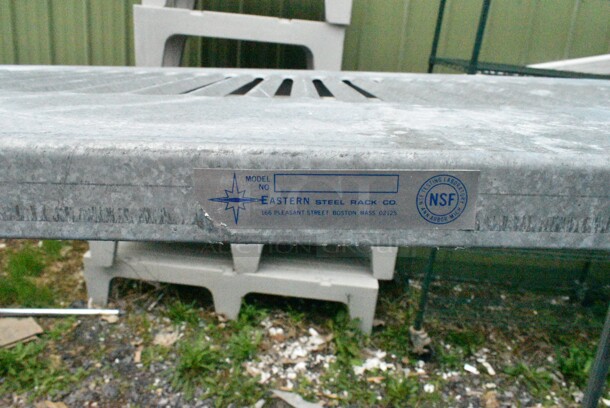 Metal 2 Tier Shelving Unit. BUYER MUST DISMANTLE. PCI CANNOT DISMANTLE FOR SHIPPING. PLEASE CONSIDER FREIGHT CHARGES. - Image 4 of 4