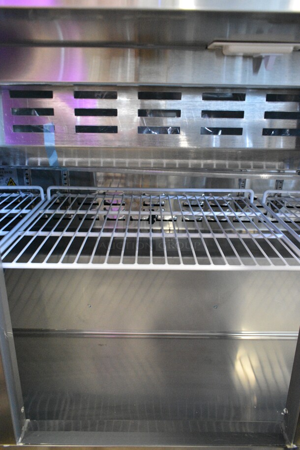 BRAND NEW SCRATCH AND DENT! 2023 Avantco 178ZPT71MHC Stainless Steel Commercial 71" 3 Door Front Breathing Mega Top Refrigerated Sandwich Prep Table. 115 Volts, 1 Phase. Tested and Working! - Image 8 of 11
