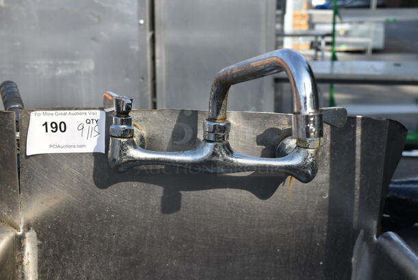 Stainless Steel Commercial Single Bay Sink w/ Faucet and Handles. - Image 3 of 4