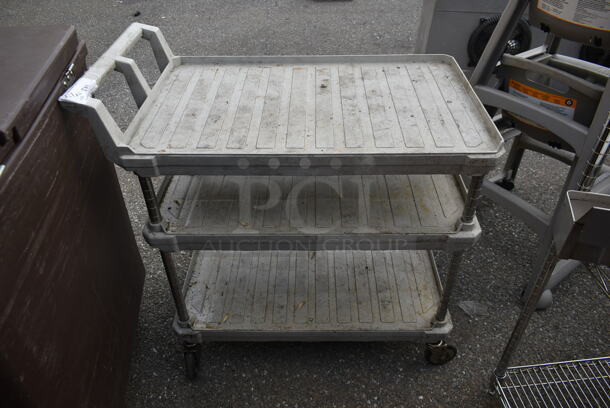 Gray Poly 3 Tier Cart on Commercial Casters. - Image 1 of 4
