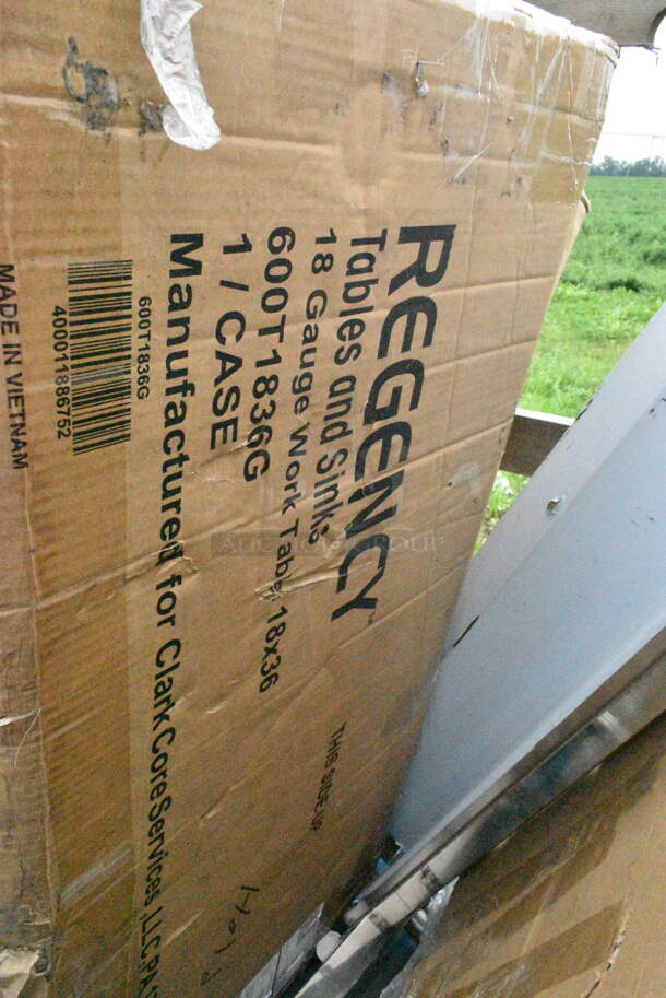BRAND NEW SCRATCH AND DENT! Regency 600T1836G 18" x 36" 18-Gauge 304 Stainless Steel Commercial Work Table with Galvanized Legs and Undershelf. May Be Missing Pieces. - Image 3 of 3