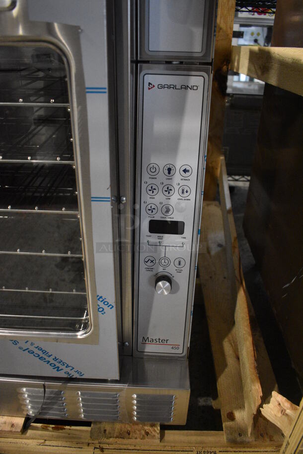 BRAND NEW! 2021 Garland Model MCO-GS-10 Stainless Steel Commercial Natural Gas Powered Full Size Convection Oven w/ view Through Doors, Metal Oven Racks and Thermostatic Controls. Stock Picture Used For Gallery. Does Not Include Legs. 60,000 BTU. 38x38x33 - Image 4 of 8