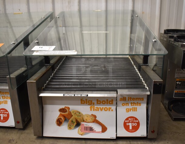 2017 Star 458TBDE Stainless Steel Commercial Countertop Hot Dog Roller w/ Sneeze Guard and Bun Drawer. 120 Volts, 1 Phase. 25x35x26. Tested and Working! - Image 1 of 10