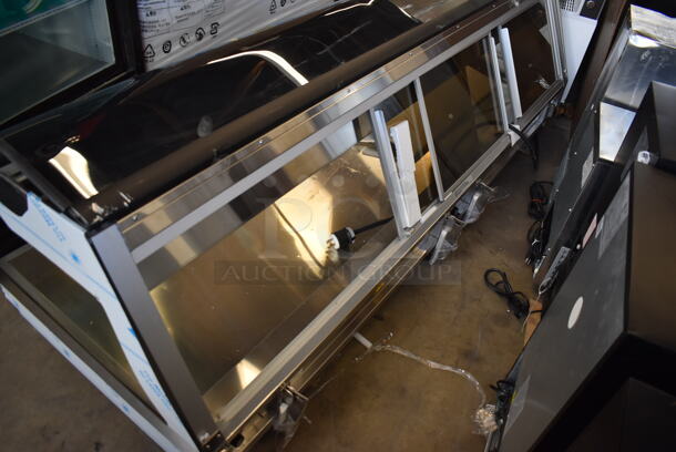 BRAND NEW SCRATCH AND DENT! 2022 Alto Shaam ED2-96 Stainless Steel Commercial Countertop Heated Display Case with Curved Glass. See Pictures for Broken Glass Panel. 120/208-240 Volts, 1 Phase. - Image 6 of 11
