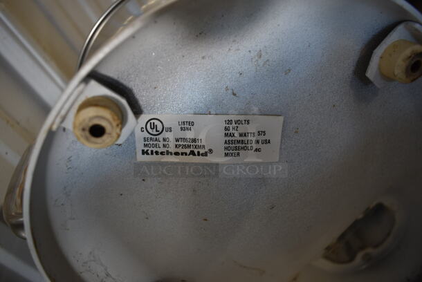 KitchenAid KP26M1XMR Metal Commercial Countertop 6 Quart Planetary Dough Mixer w/ Metal Mixing Bowl and Paddle Attachment. 120 Volts, 1 Phase. Tested and Does Not Power On - Image 8 of 8