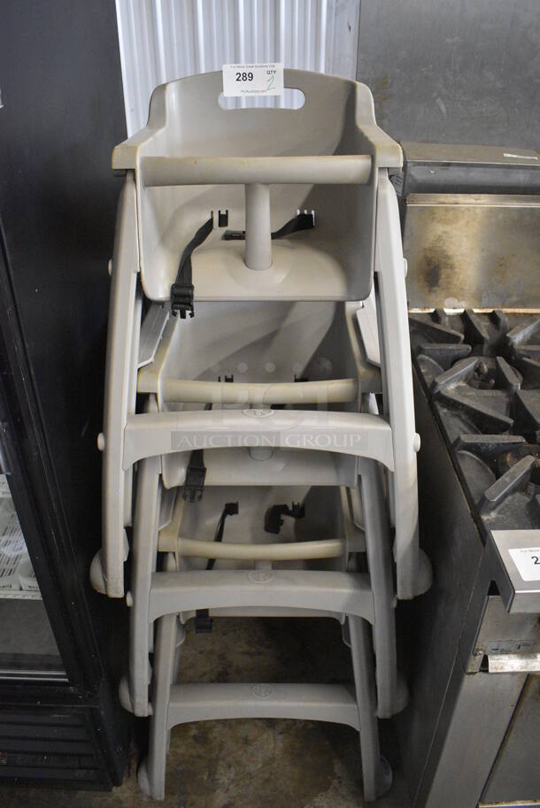 3 Gray Poly High Chairs. 22x24x48. 3 Times Your Bid!  - Image 1 of 4