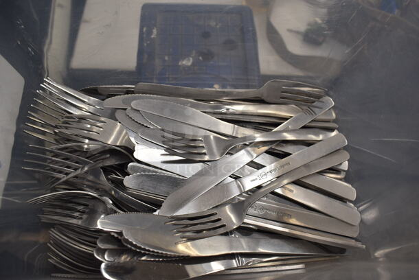 ALL ONE MONEY! Lot of Various Silverware in Clear Bin - Image 4 of 4