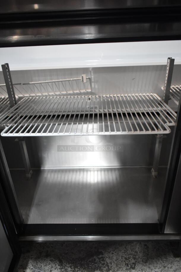 2014 True TSSU-72-18 Stainless Steel Commercial Sandwich Salad Prep Table Bain Marie Mega Top on Commercial Casters. 115 Volts, 1 Phase.  Tested and Powers On But Does Not Get Cold - Image 4 of 7
