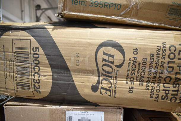 PALLET LOT of 40 BRAND NEW Boxes Including 3941034L Lavex Powder-Free Disposable Black Hybrid 3 Mil Thick Gloves - Large - 1000/Case, 394365XL Noble Products Powder-Free Disposable Clear Vinyl Gloves for Foodservice - Extra Large - 1000/Case, 2 Box 182RRF14 Choice 10" x 14" Plastic Food Bag On A Roll - 1000/Case, 100BTWINE Choice #24 Gauge Butcher Sausage Twine 2 lb. Spool, 1500050 Kari-Out Company 1/4 lb. Square Glassine Bag - 1000/Case, 500CC32P Choice Clear PET Plastic Cold Cup - 32 oz. - 500/Case, 395RP10 EcoChoice Compostable Sugarcane / Bagasse 10" Plate - 500/Case, 5002BNAPBLK Choice Black 2-Ply Customizable Beverage / Cocktail Napkin - 1000/Case, 2 Box 966UPWIDEKFT OneUp by Choice Kraft 2-Ply Wide Interfold 6 1/2" x 8 1/2" Dispenser Napkin - 6000/Case, 5001RT800B Lavex 8" White Hardwound Paper Towel, 800 Feet / Roll - 6/Case, 129MCR24B Choice 24 oz. Black Round Microwavable Heavy Weight Container with Lid 7 1/4" - 150/Case, 500TW7 Choice 7 oz. Translucent Thin Wall Plastic Cold Cup - 2500/Case, 347RPBD6WHSV Visions 6" White Plastic Plate with Silver Bands - 150/Case, 5001RTSELNAT Lavex Select 1-Ply Natural Kraft Paper Towel Roll, 665 Feet / Roll - 6/Case, 2 Box 795PTOBK3 Choice 7 3/4" x 5 1/2" x 2 1/2" Black Microwavable Folded Paper #3 Take-Out Container - 200/Case, 50010CAFE Choice 10 oz. Cafe Print Poly Paper Hot Cup - 1000/Case, 5008C Choice 8 oz. Tall Coffee Print Poly Paper Hot Cup - 1000/Case, 2 Box 130WHFORKX Choice White Extra Heavy Weight Plastic Fork - 1000/Case, 127CH64 Choice 64 oz. Clear RPET Hinged Deli Container - 200/Case. 40 Times Your Bid! - Image 6 of 12