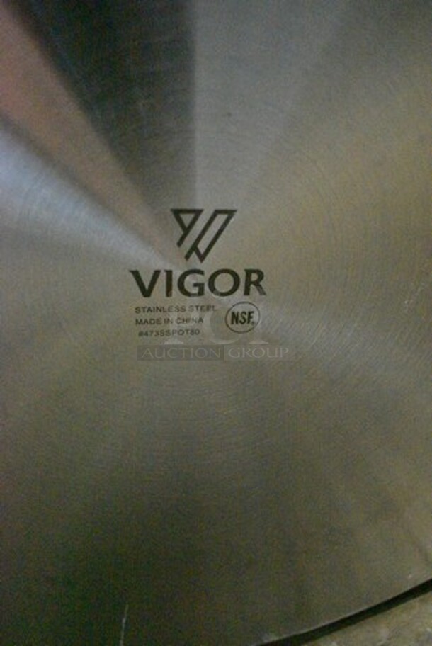 BRAND NEW SCRATCH AND DENT! Vigor 473SSPOT80 80 Qt. Heavy-Duty Stainless Steel Aluminum-Clad Stock Pot with Cover - Image 6 of 6
