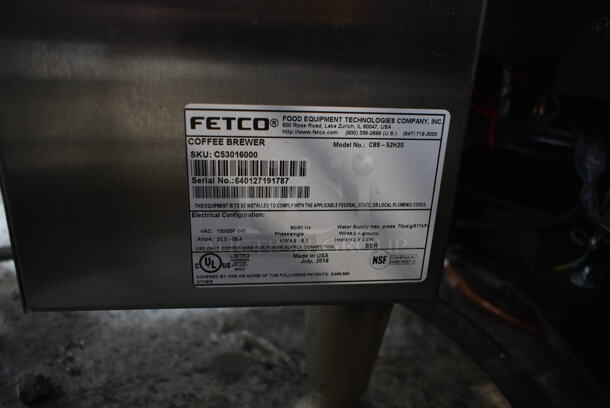 Fetco CBS-52H20 Stainless Steel Commercial Countertop Coffee Machine w/ Hot Water Dispenser and Poly Brew Basket. 120/208-240 Volts, 1 Phase. - Image 6 of 6