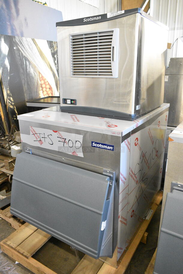 2019 Scotsman N0622A-1E Stainless Steel Ice Head on BRAND NEW! 2024 Scotsman ICS730-A Ice Bin. 115 Volts, 1 Phase.  - Image 6 of 10