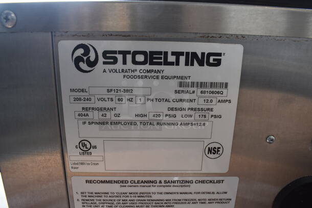 2020 Stoelting SF121-38I2 Stainless Steel Commercial Countertop Air Cooled 2 Flavor Soft Serve Ice Cream Machine. 208-240 Volts, 1 Phase. 22x33x35 - Image 2 of 7