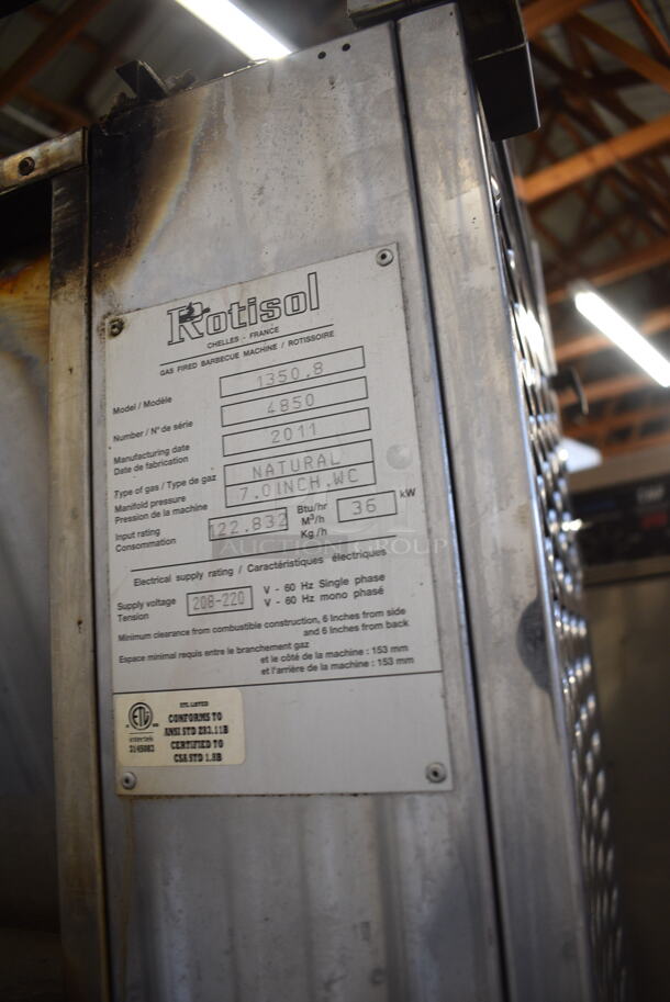 Rotisol 1350.8 Stainless Steel Commercial Floor Style Natural Gas Powered Rotisserie Oven on Commercial Casters. - Image 11 of 11
