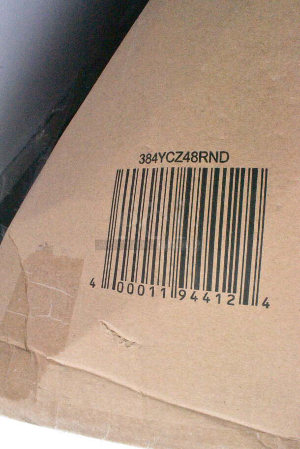 4 BRAND NEW SCRATCH AND DENT! Items Including 384YCZ48RND Lancaster Table & Seating 48" Round Heavy-Duty Granite White Plastic Folding Table, 384YCZ32RNDB Lancaster Table & Seating 32" Round Granite White Heavy-Duty Blow Molded Bar Height Plastic Folding Table, Metal Round Table Base Bottom Piece. May Be Missing Pieces. 4 Times Your Bid!  - Image 4 of 7
