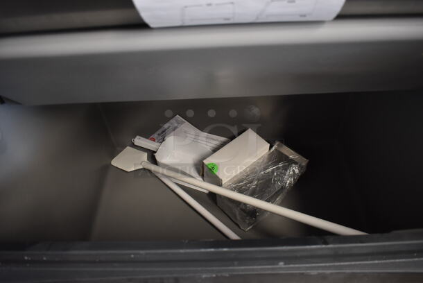 BRAND NEW! 2022 Scotsman C1030MA-32F Commercial Stainless Steel Ice Cube Machine With Storage Bin, Ice Scooper And Additional Parts On Black Legs. 208/230V, 1 Phase. Tested And Working!  - Image 7 of 11