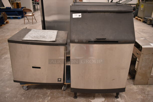 Manitowoc QY0804A Stainless Steel Commercial Ice Head on Manitowoc S570 Ice Bin. 208-230 Volts, 1 Phase. - Item #1113746