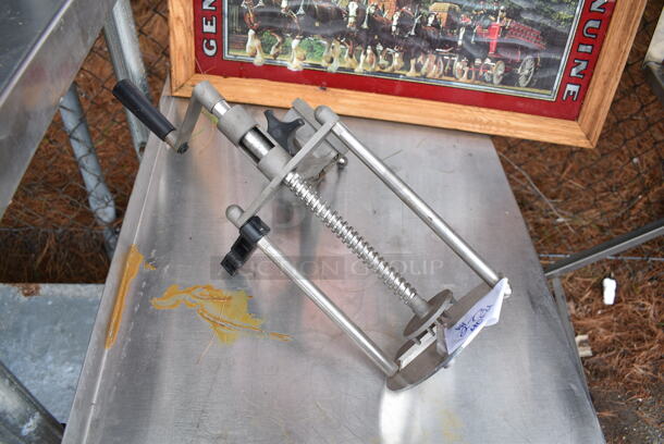 4 Items; Smoked Pork Chops Sign, Budweiser Sign, Bubba's Sign and Metal Tuna Can Press Piece. 4 Times Your Bid! - Image 4 of 8