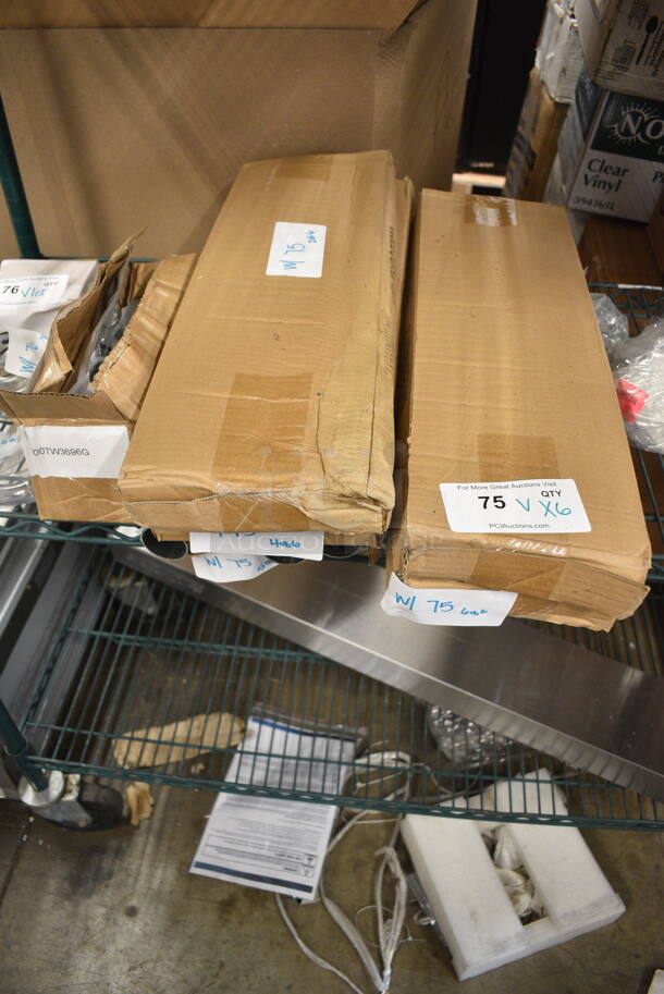 6 Various BRAND NEW SCRATCH AND DENT! Items; 4 Box 600LEGGALV12 Regency 20 1/2" Galvanized Steel Legs for Sinks - 4/Set, Regency 600TW3696G Table Leg Accessories. 6 Times Your Bid!  - Image 1 of 6
