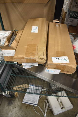 6 Various BRAND NEW SCRATCH AND DENT! Items; 4 Box 600LEGGALV12 Regency 20 1/2" Galvanized Steel Legs for Sinks - 4/Set, Regency 600TW3696G Table Leg Accessories. 6 Times Your Bid! 
