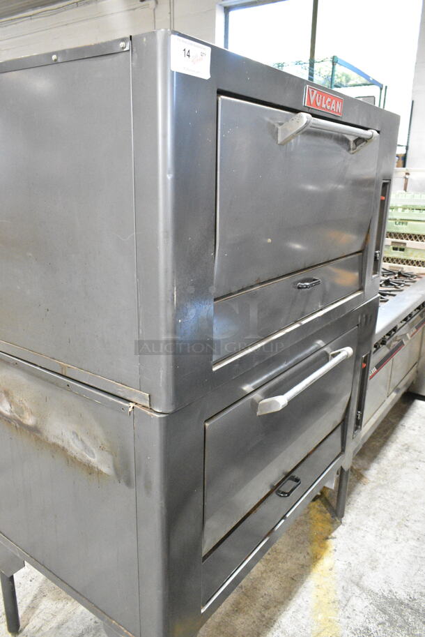 2 Vulcan 7017A1 Metal Commercial Natural Gas Powered Single Deck Pizza Oven. 2 Times Your Bid!  - Image 2 of 10