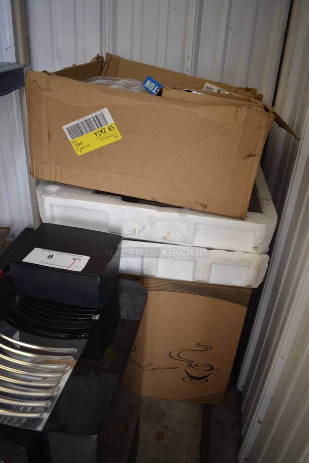 IN ORIGINAL BOX! LIKE NEW! Kalerm Model KLM1601PRO Black Poly Countertop Automatic One Touch Coffee Cappuccino Espresso Machine w/ 2 Lower Drawers and Hopper. 120 Volts, 1 Phase. 12x16x24 - Image 7 of 8