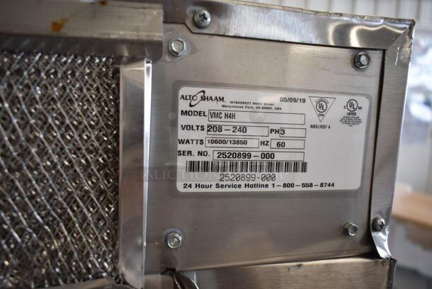 2019 Alto Shaam VMC H4H Stainless Steel Commercial Electric Powered Half-Size Vector H Multi Cook Oven on Stand. See Pictures For Side Dent and Crack in Screen. 208-240 Volts, 3 Phase. - Image 6 of 6