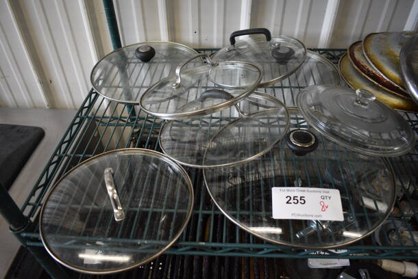 8 Various Round Glass Lids. Includes 10x10x2. 8 Times Your Bid! - Image 1 of 3