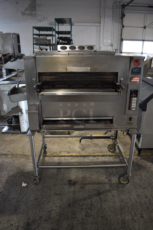 Duke FBB-NC-120 Commercial Stainless Steel Natural Gas Powered Broiler On Commercial Casters.