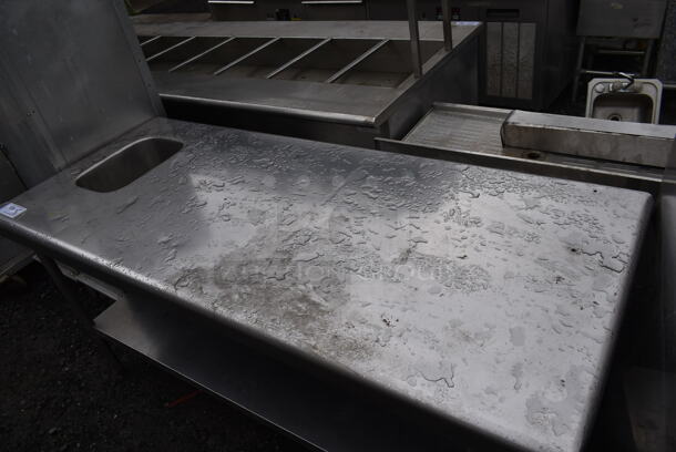 Stainless Steel Commercial Table w/ Sink Bay and Under Shelf. Bay 10x14 - Image 2 of 4