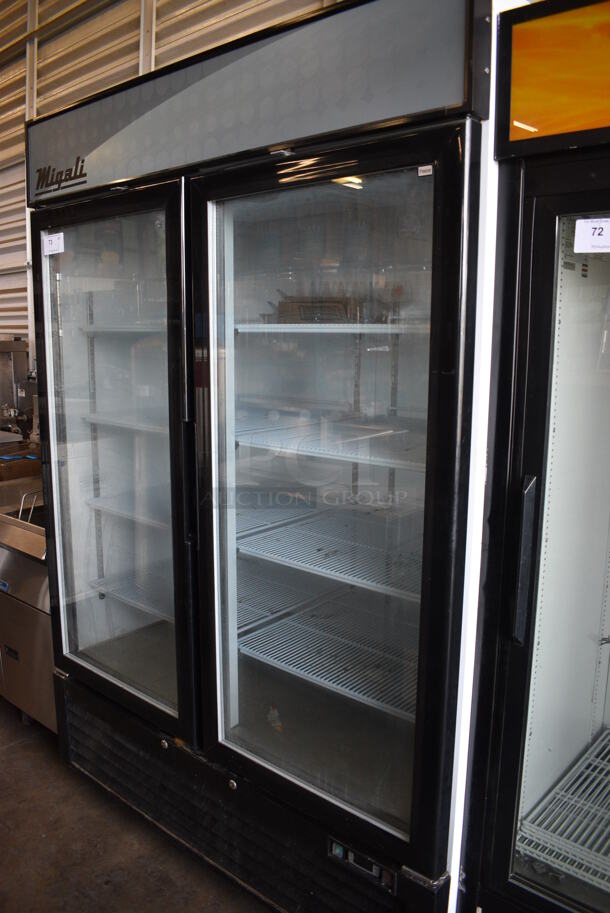 2016 Migali Model C-49FM Metal Commercial 2 Door Reach In Cooler Merchandiser w/ Poly Coated Racks on Commercial Casters. 115 Volts, 1 Phase. 52x32x81. Cannot Test Due To Cut Power Cord - Image 2 of 6