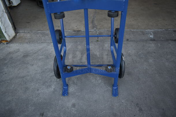 BRAND NEW SCRATCH AND DENT! Lavex 257HT0063 Blue Metal Steel Drum Hand Truck. 900 Pound Capacity. - Image 3 of 8