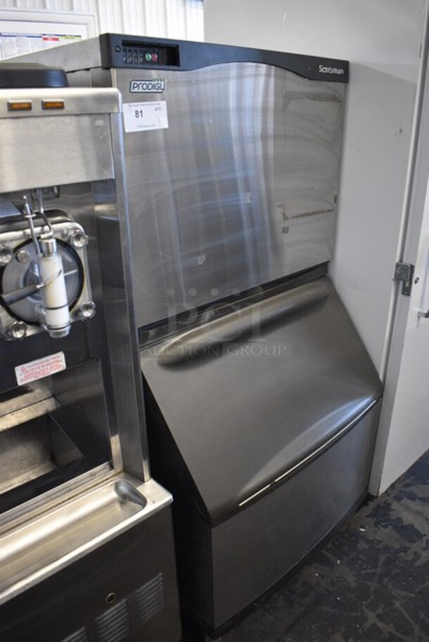 Scotsman Prodigy Model C0630SA-32B Stainless Steel Commercial Air Cooled Ice Machine Head on Commercial Ice Bin. 208/230 Volts, 1 Phase. 30x33x61.
 - Image 2 of 7