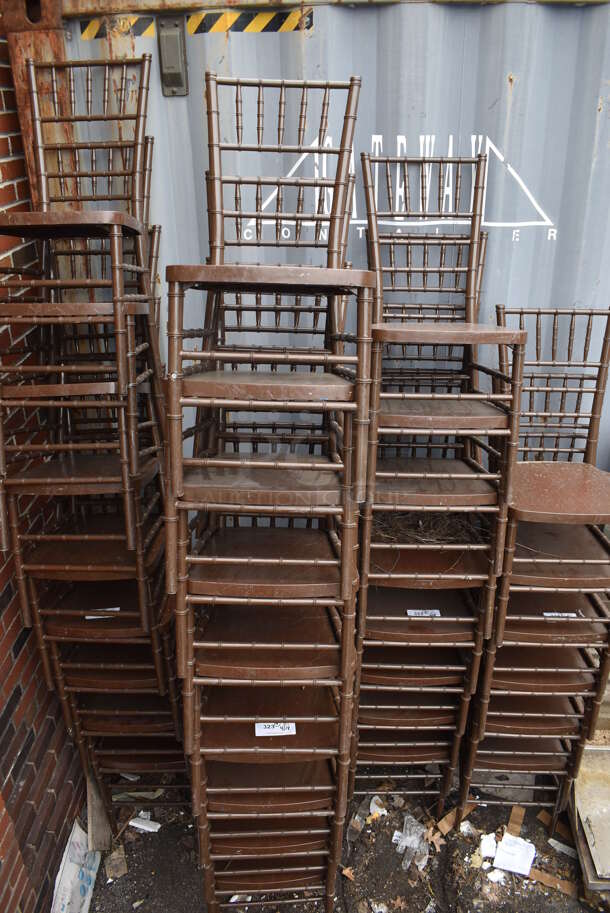 9 Brown Finish Chivari Dining Chairs. Stock Picture - Cosmetic Condition May Vary. 9 Times Your Bid! - Image 2 of 2