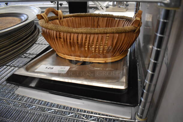 ALL ONE MONEY! Lot of Various Items Including Basket, Metal Lid and Poly Tray - Image 3 of 3