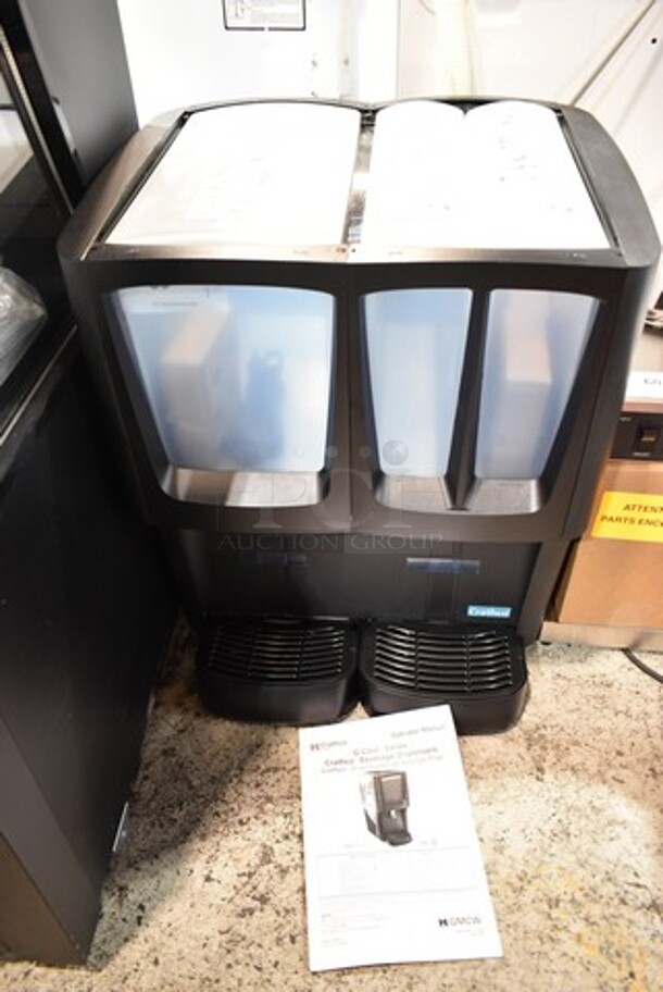 BRAND NEW SCRATCH AND DENT! 2022 Crathco C-3D-16 Metal Commercial Countertop G-Cool Focus Flavor Triple Bowl Premix Cold Beverage Dispenser with (1) 5 Gallon Hopper and (2) 2.4 Gallon Hoppers. Tested and Working! - Image 2 of 11