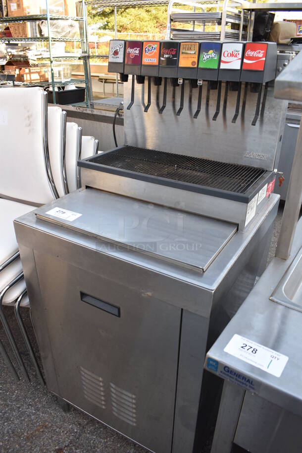 2012 Lancer 2308 Stainless Steel Commercial 8 Flavor Carbonated Beverage Machine on Ice Bin. 25x25x55 - Image 3 of 6