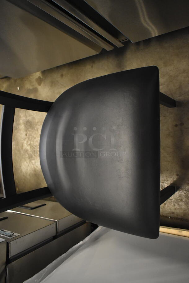 2 BRAND NEW SCRATCH AND DENT! Black Metal Dining Height Chair w/ Ladder Back and Black Seat Cushion. 2 Times Your Bid! - Image 3 of 8