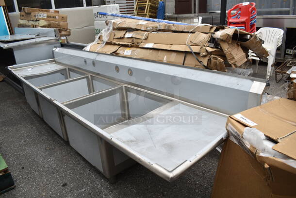 BRAND NEW SCRATCH AND DENT! Regency 600S32424224 Stainless Steel 87" 2 Bay Sink w/ Dual Drain Boards. Bays 24x24x13. Drain Boards 16.5x25.5 - Image 3 of 9