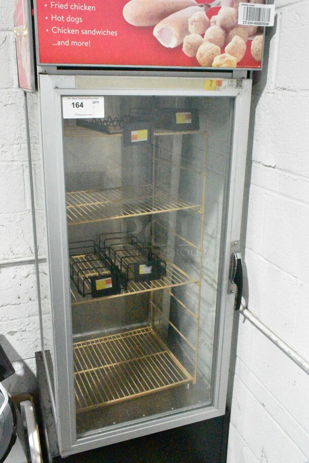 Hatco PFST-1X Metal Commercial Reach In Heated Holding Merchandiser on Commercial Casters. 120 Volts, 1 Phase. Tested and Working!  - Image 1 of 4