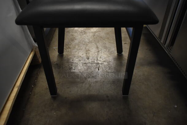 2 BRAND NEW SCRATCH AND DENT! Black Metal Dining Height Chair w/ Ladder Back and Black Seat Cushion. 2 Times Your Bid! - Image 5 of 8