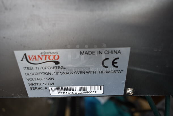 BRAND NEW SCRATCH AND DENT! Avantco 177CPO16TSGL Stainless Steel Countertop Pizza / Snack Oven with Adjustable Thermostatic Control and Glass Door. 120 Volts, 1 Phase. Tested and Working! - Image 6 of 6