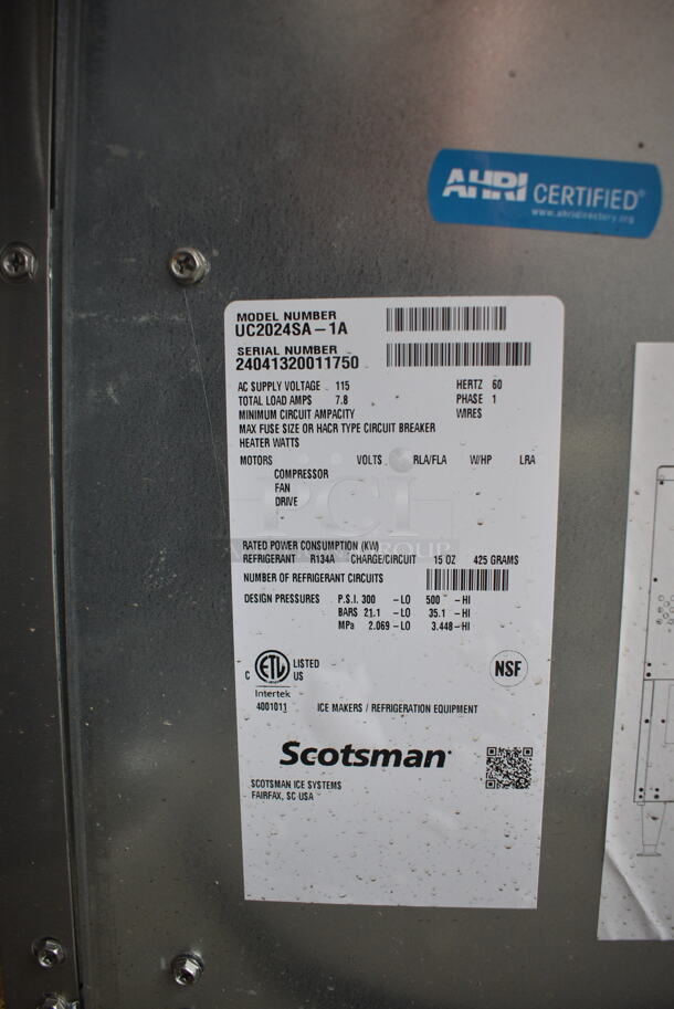 BRAND NEW SCRATCH AND DENT! 2024 Scotsman UC2024SA-1A Stainless Steel Commercial Undercounter Self Contained Ice Machine. 115 Volts, 1 Phase. - Image 7 of 7