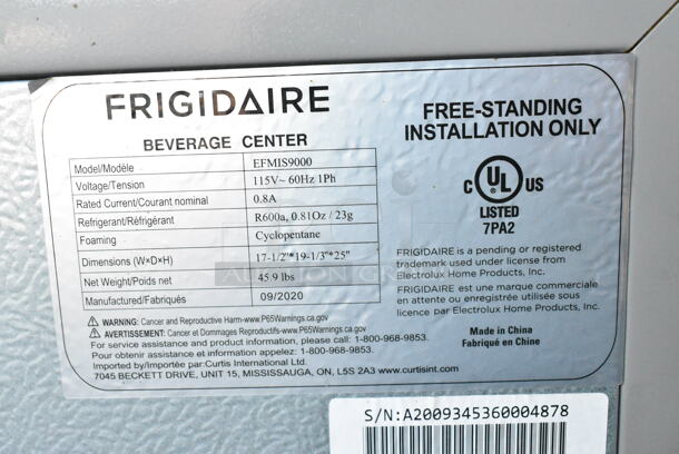 Frigidaire EFMIS9000 Mini Cooler Merchandiser. 115 Volts, 1 Phase. Tested and Working!   - Image 4 of 4